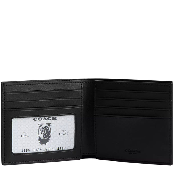 Coach Id Billfold Wallet In Signature Canvas With Varsity Stripe - Black CDD07