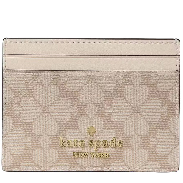 Kate Spade Spade Flower Small Slim Card Holder - Dark Beige Moon Dust KN761