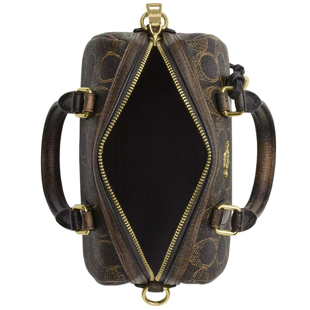 Coach Mini Rowan Crossbody Bag In Loved Signature Canvas With Charms - Brown CDY29