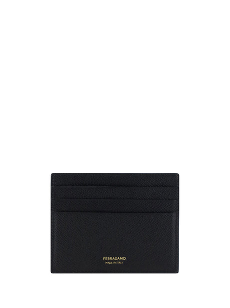 Ferragamo Leather Card Holder - Black