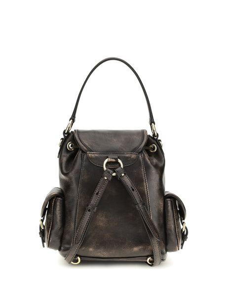 Miu Miu Medium leather Backpack - Caffe'