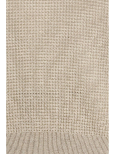Brunello Cucinelli Sparkling Net cotton hooded Sweatshirt - Rustic Beige+Panama
