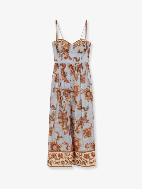 Zimmermann Aster Corset cototn midi dress - Blue