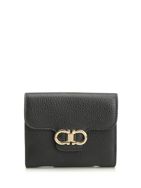 Ferragamo Gancini Compact Wallet - Black