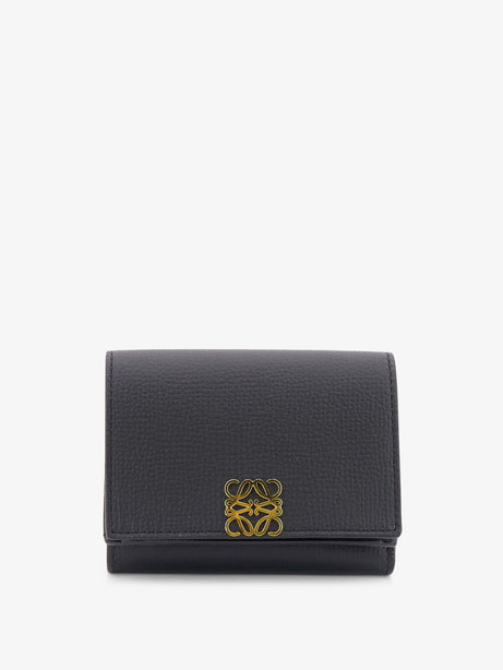 Loewe Anagram Tri-Fold Leather Wallet - Blackgold