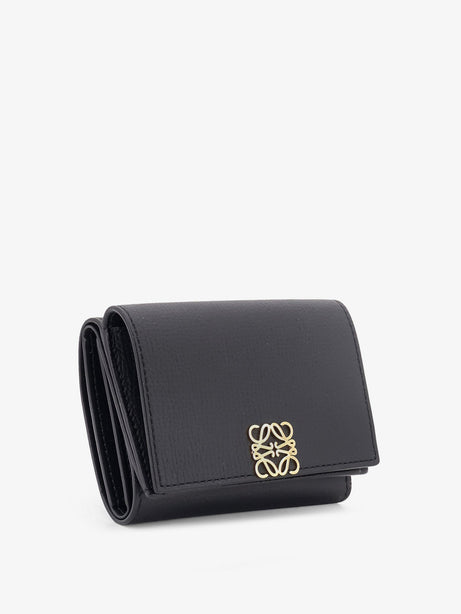 Loewe Anagram Tri-Fold Leather Wallet - Blackgold