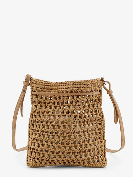 Tod'S Raffia bucket bag with crochet motif - Beige