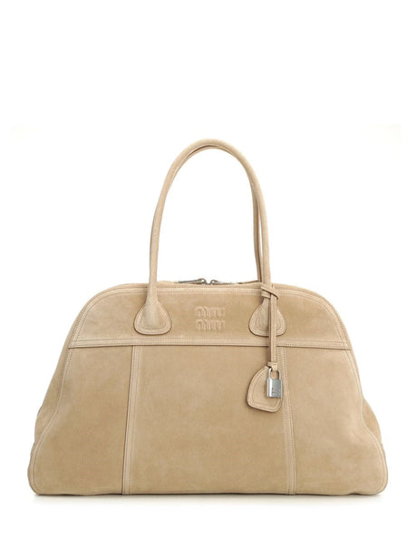 Miu Miu Vivant Suede Bag - Beige