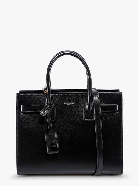Saint Laurent Baby Sac de Jour leather handbag with padlock - Nero/Nero