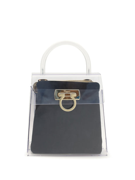 Ferragamo PVC Top Handbag - Black