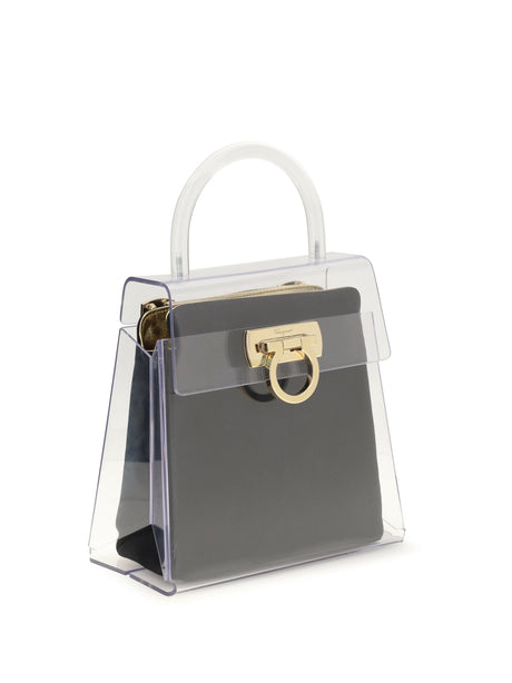 Ferragamo PVC Top Handbag - Black