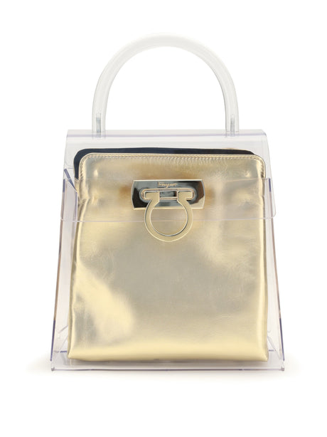 Ferragamo PVC Top Handbag - Black