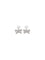 Self-Portrait Heart-shaped crystal bow drop Earrings - Silver