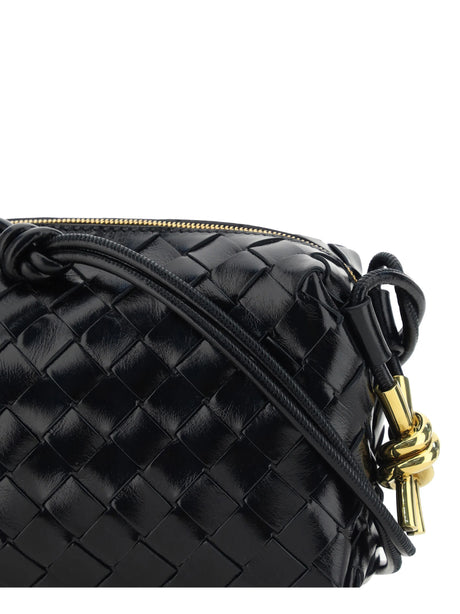 Bottega Veneta Loop leather Shoulder Bag - Black-M Brass