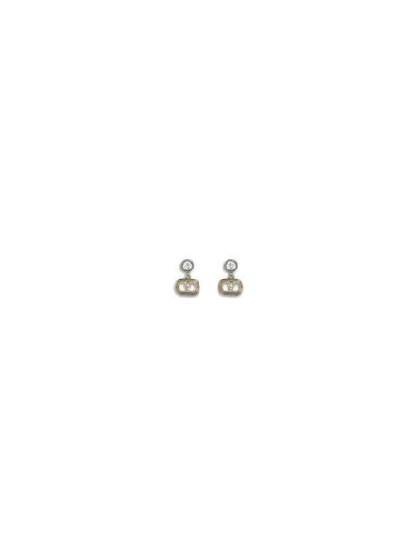 Valentino Garavani Ovalette Earrings in metal and Swarovski® crystals - Gold/Crystal