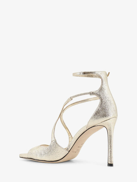 Jimmy Choo Azia glittered leather sandals - Platinum