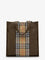 Burberry Tote Trench Check canvas shoulder bag with suede logo label on the front - Military/Sand