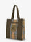 Burberry Tote Trench Check canvas shoulder bag with suede logo label on the front - Military/Sand