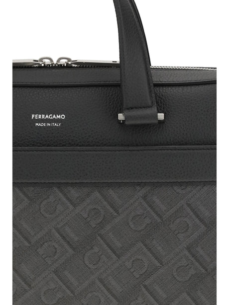 Ferragamo Monogram Work Bag - Black/Grey