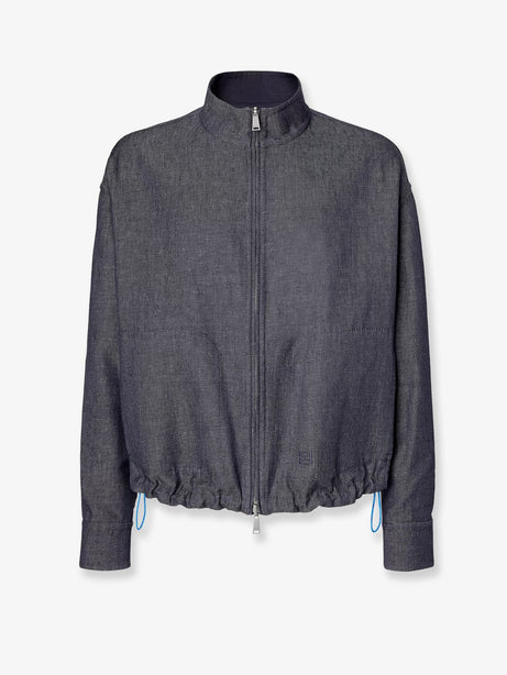 Fendi Reversible denim jacket with embroidered FF logo - Dark Blu