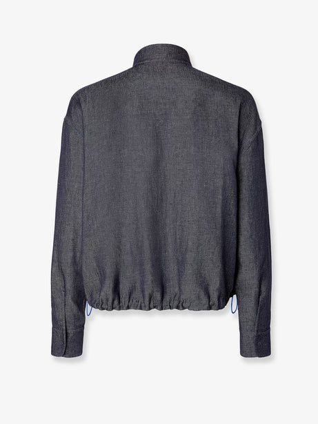 Fendi Reversible denim jacket with embroidered FF logo - Dark Blu