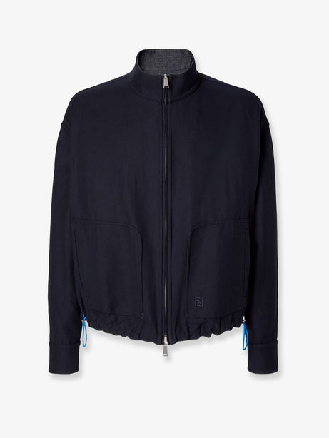 Fendi Reversible denim jacket with embroidered FF logo - Dark Blu