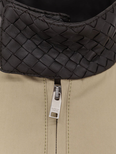 Bottega Veneta Cotton jacket with Intrecciato detail - Sahara