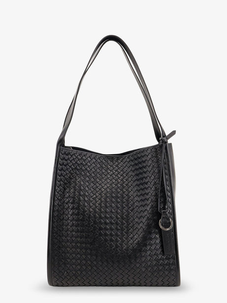 Bottega Veneta Corriere leather shoulder bag with Intrecciato pattern - Black
