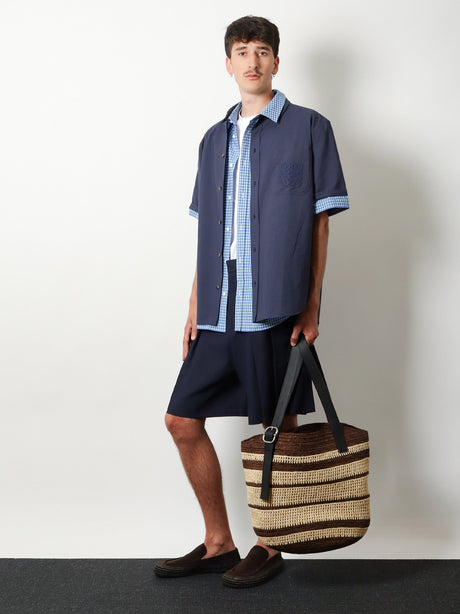 Loewe Paula's Ibiza Two-Tone Raffia Loop Shopping Bag - Chocolatenatural