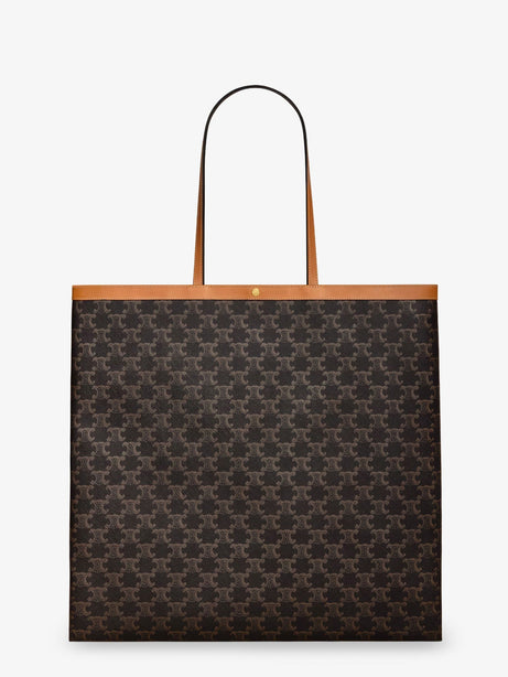 Celine Triomphe fabric Shopper bag - Miel