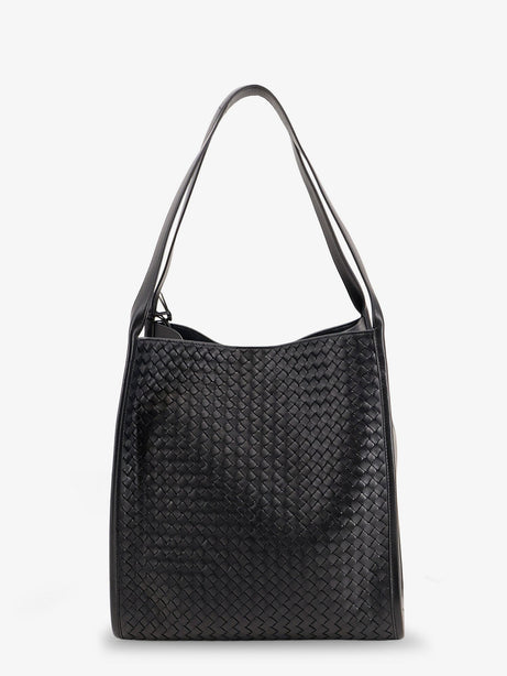 Bottega Veneta Corriere leather shoulder bag with Intrecciato pattern - Black