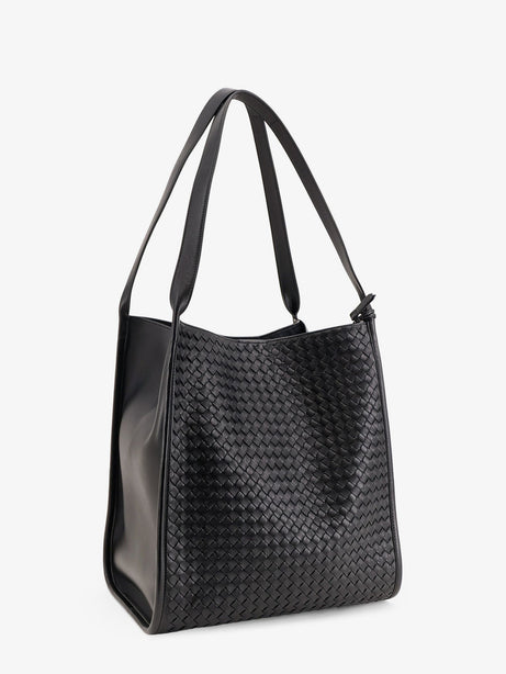 Bottega Veneta Corriere leather shoulder bag with Intrecciato pattern - Black