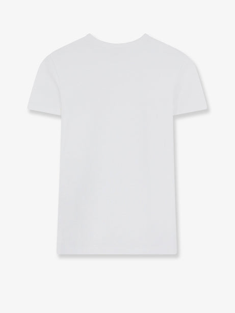 Celine Cotton T-shirt with front lettering logo print - Offwhiteblack