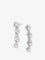 Self Portrait Crystal Heart Tiered Earrings - Silver