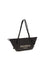 Balmain Calfskin and Raffia Track Shoulder Bag - Noir