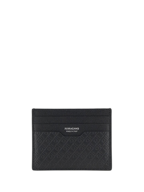 Ferragamo Leather Card Holder - Black