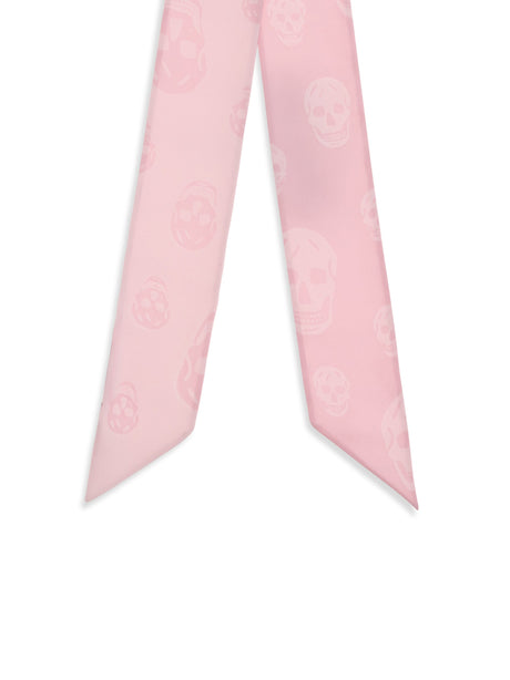Alexander Mcqueen Skull Ribbon Scarf - Pink/Pink