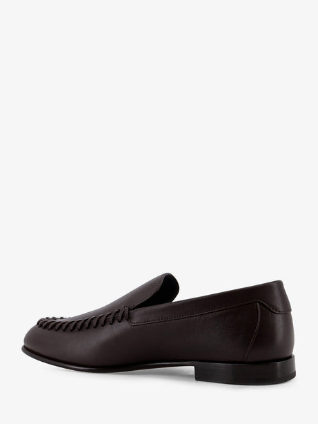 Fendi Leather loafers with metal FF logo - Chocolate Chocolate