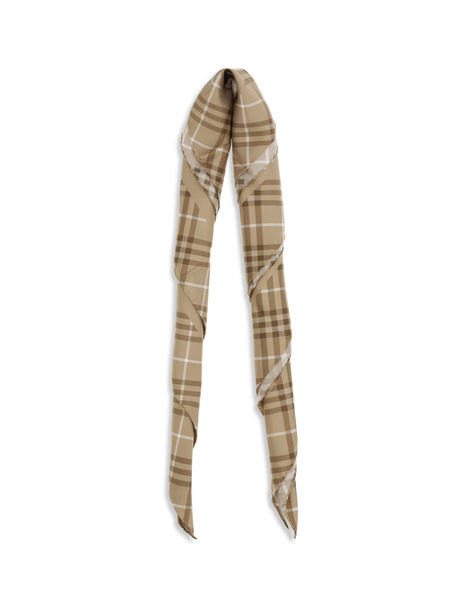 Burberry Silk Scarf with Archive Equestrian Knight - Finch Beige