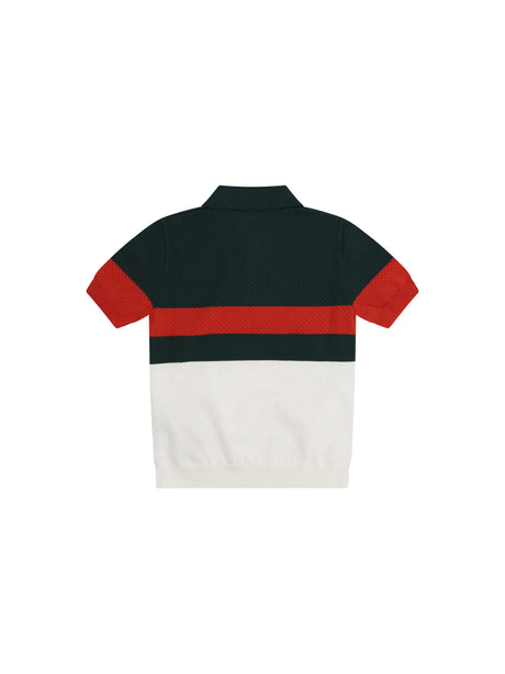 Gucci Cotton Polo shirt for Boy - White/Green/Red