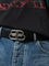 Balenciaga BB Large Leather Belt - Black