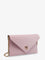 Pinko Leather clutch bag with metal Love Birds logo - Rosa