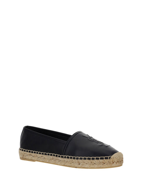 Saint Laurent Lambskin Espadrilles - Black