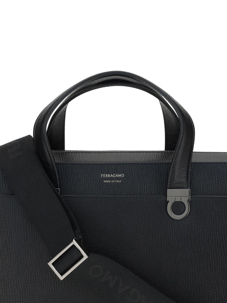Ferragamo Gancini business Handbag - Black