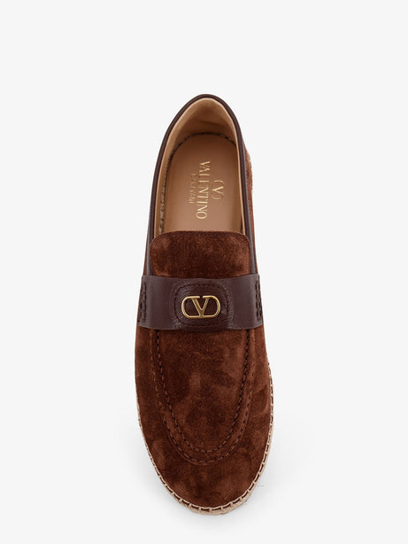 Valentino Garavani Suede espadrilles with VLogo Signature - Bark Brown