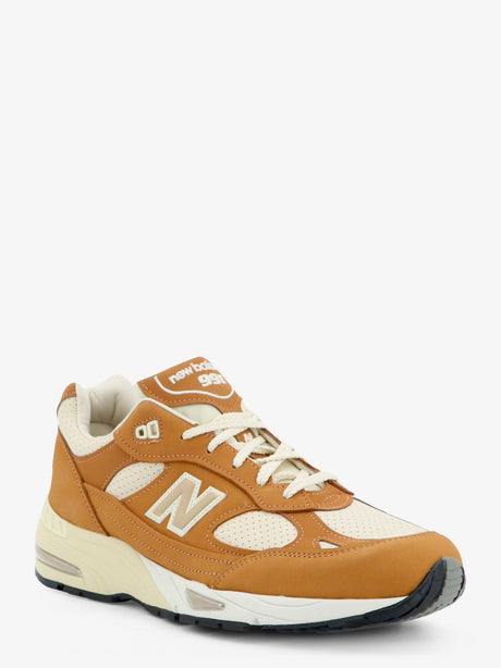 New Balance 991 Tier leather sneakers with iconic side logo - Beige