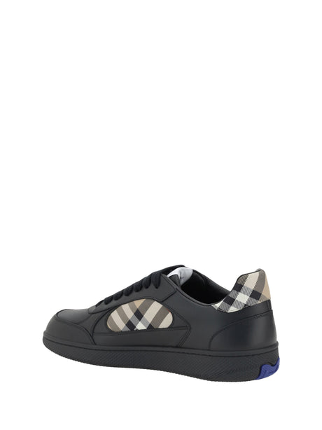 Burberry Leather Sneakers - Black/Sand Ip Chk