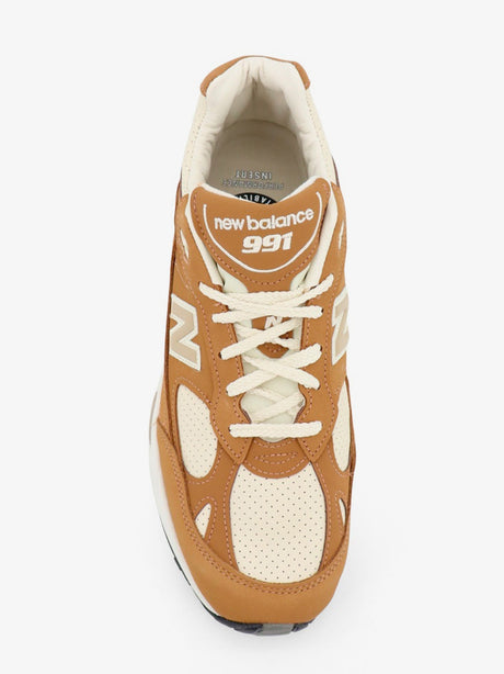 New Balance 991 Tier leather sneakers with iconic side logo - Beige