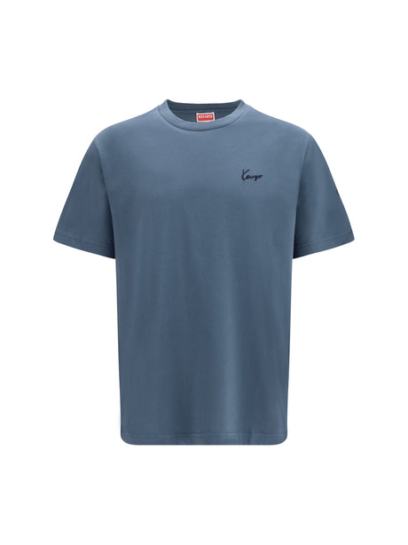 Kenzo Kenzo signature embroidered cotton T-shirt - Anthracite
