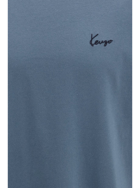 Kenzo Kenzo signature embroidered cotton T-shirt - Anthracite